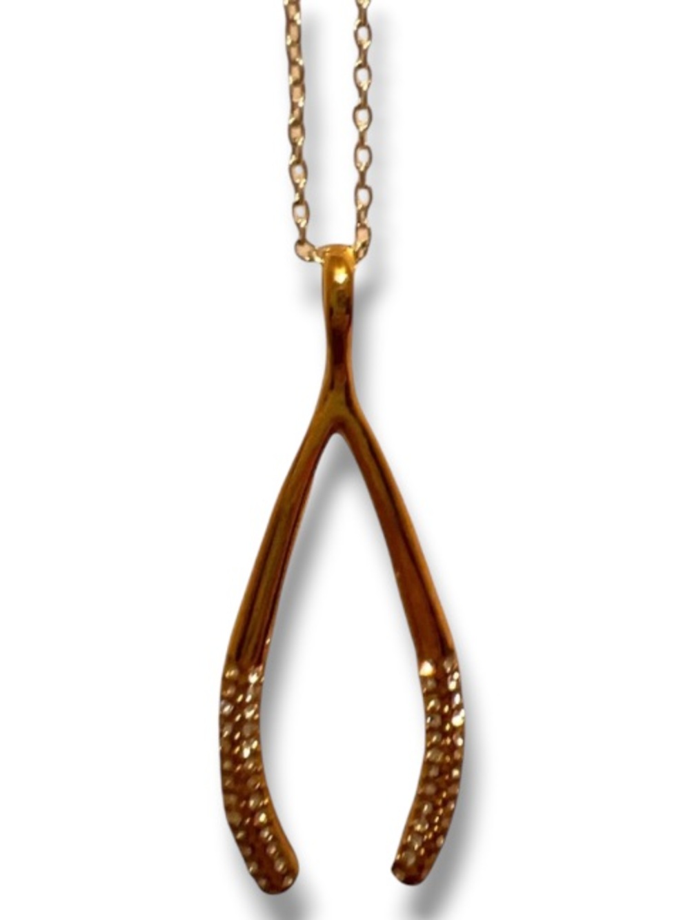 BaubleBar Women’s Gold Lucky Wishbone Layering Necklace with Pave Rhinestones